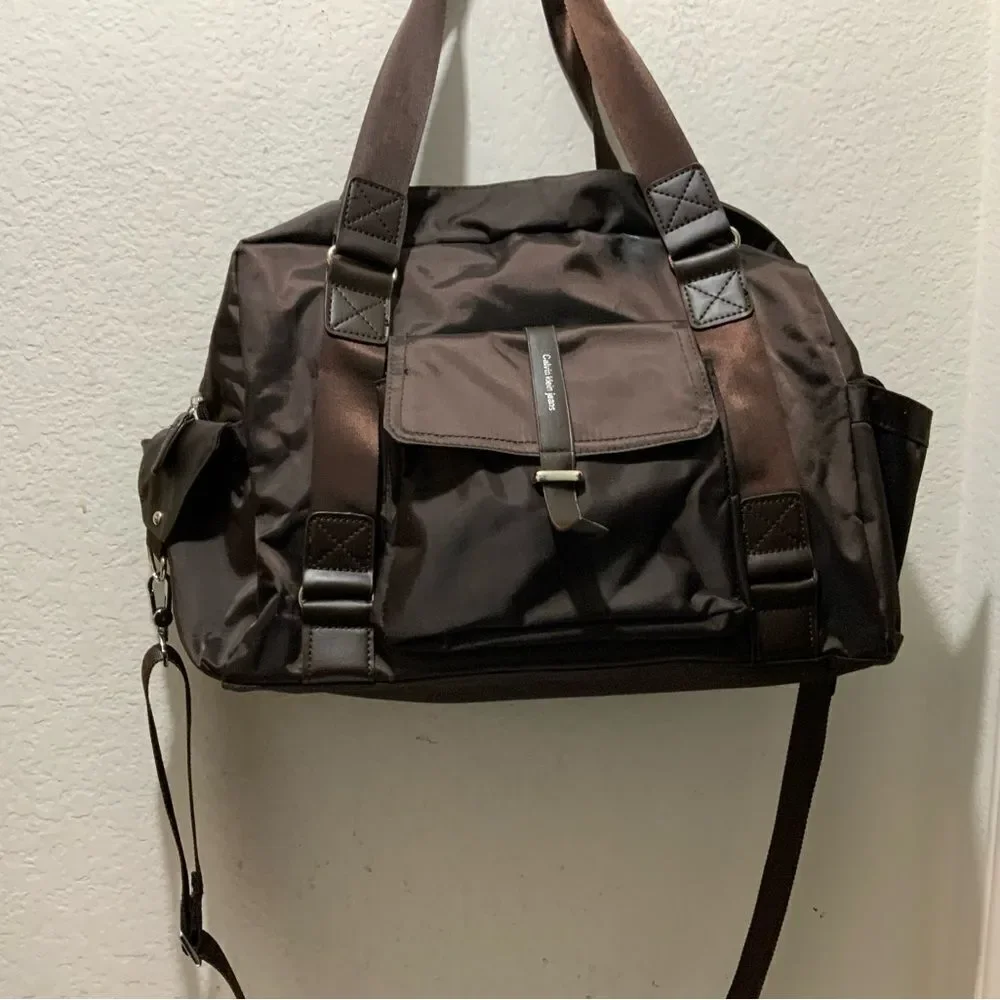 New Calvin Klein Duffel Bag Weekender Bag Brown
